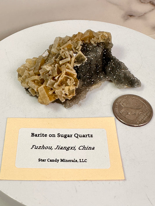 Barite on Sugar Quartz | Fuzhou, Jiangxi, China