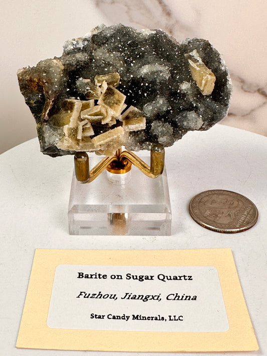 Barite on Sugar Quartz | Fuzhou, Jiangxi, China
