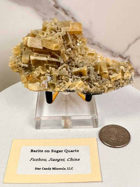 Barite on Sugar Quartz | Fuzhou, Jiangxi, China
